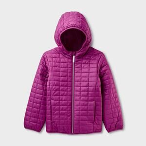Kids' Hooded Puffer Jacket - Cat & Jack size S (6/7)